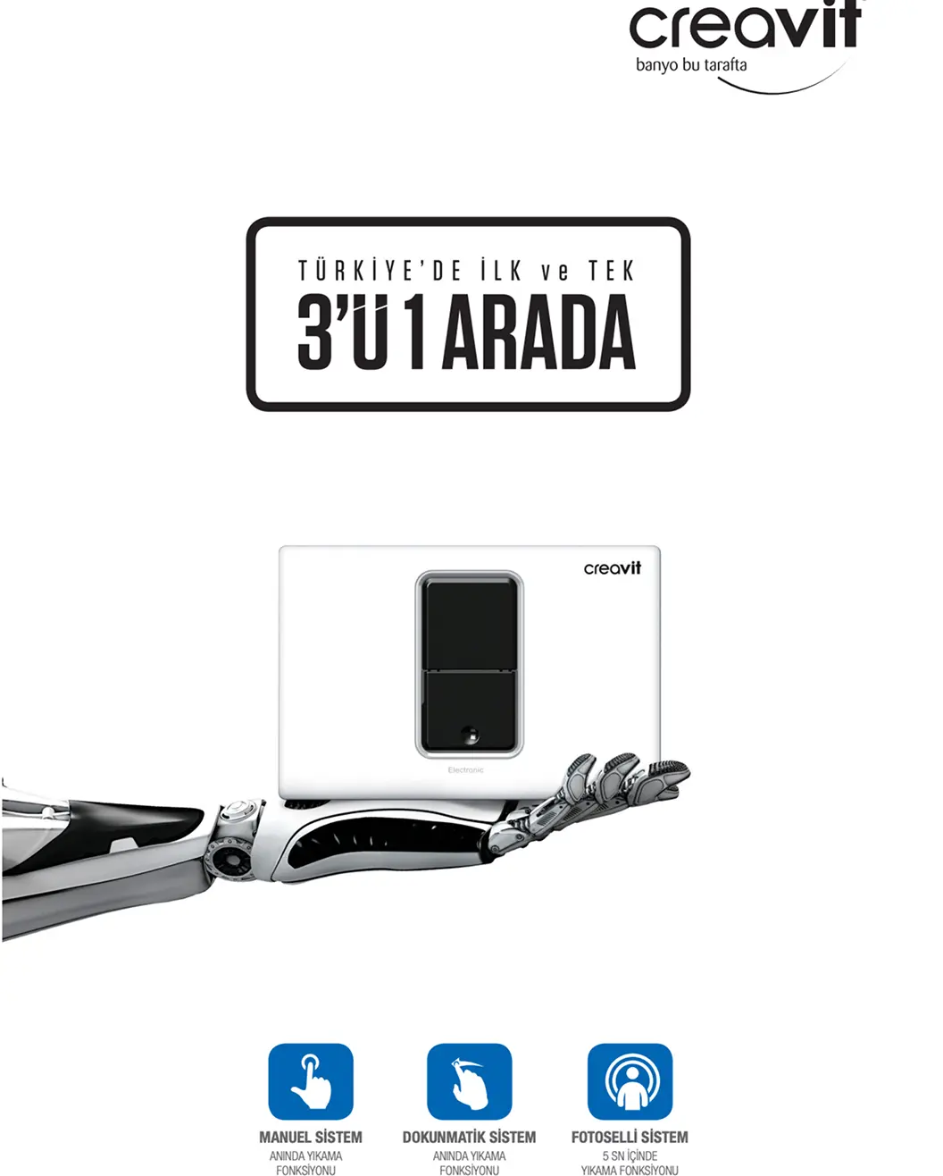 Creavit Gomme Rezervuar 3ü1 Arada